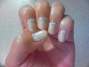 Nude nails with small diamonds