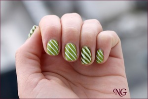 Rimmel Limealicious with white and black stripes