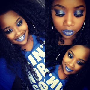 blue monochromatic makeup