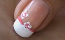 Cute Pink Flower French Tip easy nail art for short nails- nail art tutorial beginners