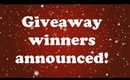 Christmas Giveaway Winners Announced!
