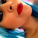 Teal Hair, Red Lips.