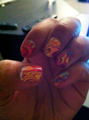 my second time water marbling.