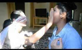 Blindfolded Makeup Challenge with Sister