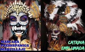 CATRINA Prehispanica Emplumada / Mexican Sugar Skull Feathered Halloween | auroramakeup