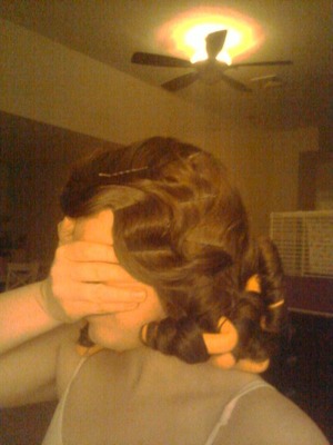 Soo this is a look I'm doing for a party at my school that is Great Gatsby themed. they're fairly simple (as simple as finger waves get) finger waves! This picture is before i really styled my hair. I had just set the waves/curls and then headed to bed. i will be posting a picture of how the curls turned out in the morning!  If you would like a tutorial, just comment down below!