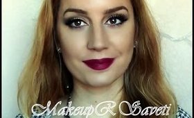 Mačkaste oči i usne boje vina | MakeupRSaveti ♡