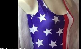 New Year 4th of July Body Suit / Bathing Suit Pool Party Swimwear idea