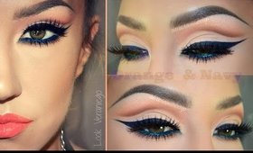 Look Veraniego ( Orange & Navy Cut Crease )