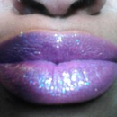 Purple pink glitter ombré lip