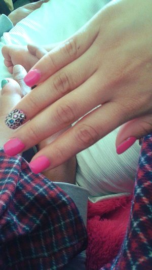 hot pink,  cheetah rinestones