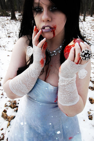Snow White after she ate the apple. 