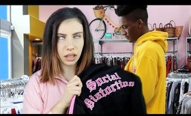 BOYFRIEND BUYS OUTFITS FOR GIRLFRIEND | Thrift Store Edition!