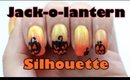 Halloween Week: Jack-o-lantern Silhouette Nails