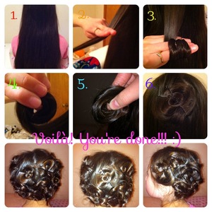 Hey guys! 
The heatless pin curls pictorial is finally here!! Here are some instructions. Hope it makes sense lol!

1. Grab a strand of hair and wrap it 
around your fingers( it's like different 
curling barrels the least amount of fingers you use the smaller the curl, the more fingers you use the bigger the curl). 
2. Take your finger or fingers out of the strand and role it up your hair.
3. Bobby pin the hair to your head.
4. Do this with all of your hair.
5. Go to sleep.
6. Take the bobby pins out of your hair when you get up.
7. Hairspray.
8. Voilà your done! Enjoy your beautiful luscious curls. ;)

FYI you can get many different curls with this technique. The more hair you use for one pin curl the bigger the curls. The less hair you use the smaller. Also if you don't role your hair all the way up and stop about half way. You will get curls like my picture on the pin curls that I've done before. 
Hope that makes sense.
XOXOXO <3