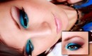 Niebiesko bordowy makijaż w stylu Arabic