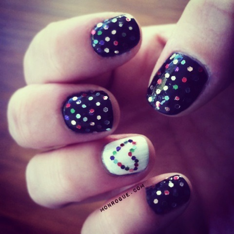Big Glitter Hearts Gel Nails | Hannah M.'s (xohannahmonroe) Photo ...