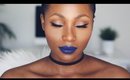 BLUE LIPS & BOLD LINER MAKEUP TUTORIAL