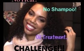 NO SHAMPOO, NO HEAT, HOT OIL TREATMENT HAIR CHALLENGE!