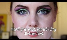 St. Patrick's Day or Mardi Gras Cut Crease Makeup Look | Feat. BH Cosmetics, Revlon, NYX, MUFE