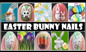 EASTER BUNNY NAILS | RABBIT NAIL ART DESIGN TUTORIAL FREEHAND FOR SHORT NAILS