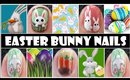 EASTER BUNNY NAILS | RABBIT NAIL ART DESIGN TUTORIAL FREEHAND FOR SHORT NAILS