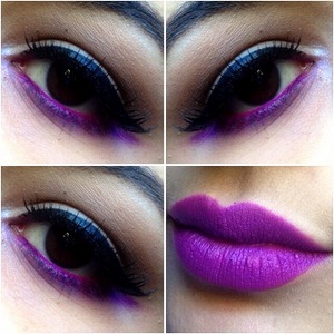 Girlee Cosmetics - Imperial Purple matte lipstick & 188 My Magenta lip liner 