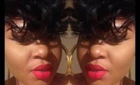 Simple Neutral Eyes With Red Lips