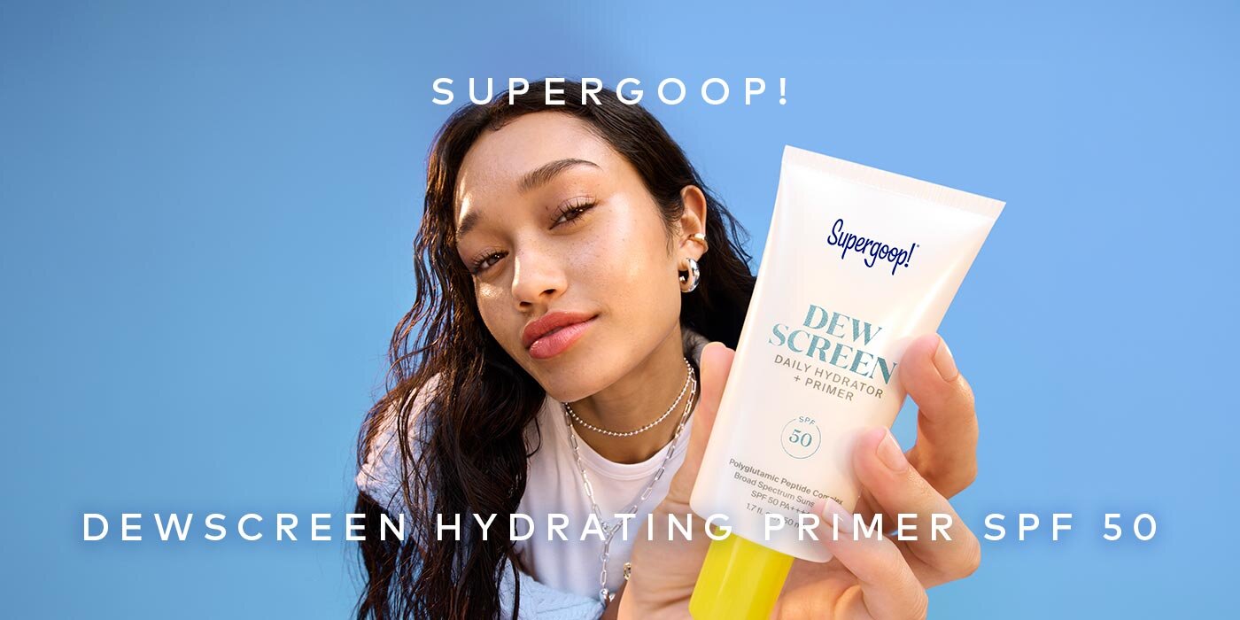 Hydrate, prime, and help protect skin with broad-spectrum SPF 50 in one lightweight layer. Shop the Supergoop! Dewscreen Hydrating Primer SPF 50 on Beautylish.com