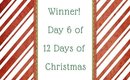 Winner - Day 6 of 12 Days of Christmas Giveaway
