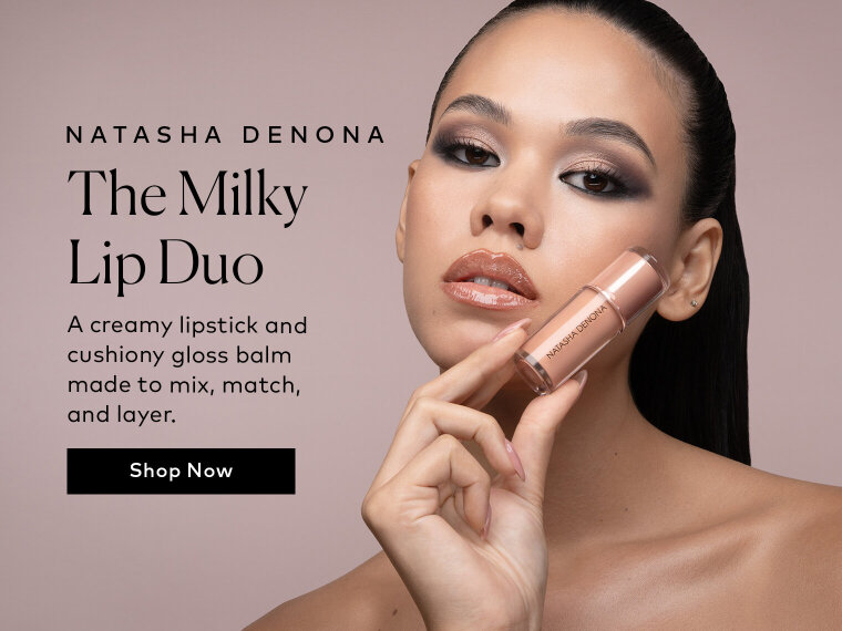 Create the milky lip look with two limited edition formulas to mix, match, and layer. Shop the Natasha Denona HY-GLOSS Milky Tinted Lip Gloss Balm and My Dream Concealer Lipstick on Beautylish.com