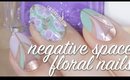 Mint & Lilac Negative Space Floral Nail Art Tutorial | Lacquerstyle
