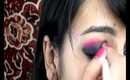 black and pink smokey eye