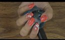 Glamour Nails by Leda- Orange n Butterflies