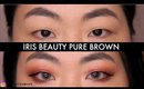 Iris beauty colored contact lenses: ESSENTIALS COLLECTION in PURE BROWN on black asian eyes