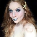Glowing Turquoise Blue Mermaid Halloween Makeup Look