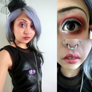 Used the three basic colors of Ruby Doo, Platinum Blonde and Dead As Night from Rockeresque Beauty Company.