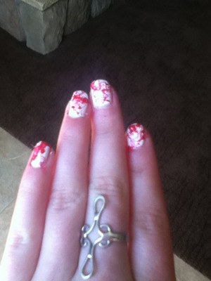 blood spatter Dexter nails i did for Comic Con