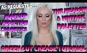 As Requested | Makeup Addiction Cosmetics | Green & Pink Cut Crease Tutorial | Tanya Feifel