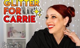 Tribute to CARRIE FISHER with a lot of GLITTER ✨ Gold glitter makeup tutorial | GlitterFallout