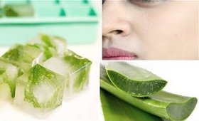 Aloe Vera Ice Cubes _ DIY Summer Skin Care Hack For Irritated Skin