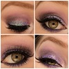 Purple glitter look collage