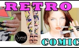 Retro Comic Outfit, Nails & Makeup with Sigma Brushes