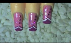Nail Art Design - pink / weiss / rosa