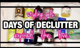 DECLUTTER WITH ME!  STYLING GELS for HIGH POROSITY Natural Hair || MelissaQ