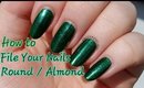 How To File Your Nails Round / Almond Tutorial | Changing Shape | Stephyclaws