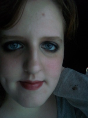 Simple night time/ after school look (Keeping the makeup used in the day time look, just darkened up and using a bold lipcolor)