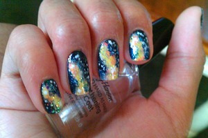 My first try at Galaxy nails