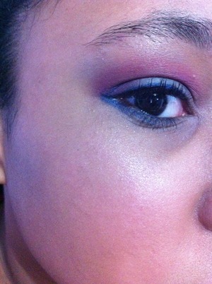 Pink and blue makeup I did 