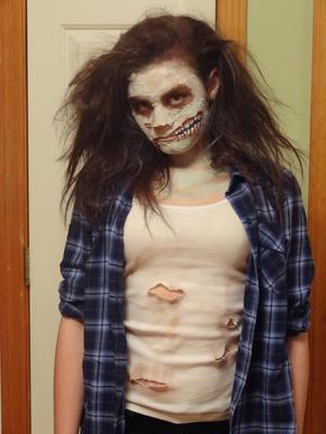 So I actually did this for school. Sadly by the end of the school day I had to peel it off because I was talking and it started to fall off. -__- but yeah i really had fun and this definitely won't be my last "Halloween" look for the year. It's too good of a holiday to let go of!